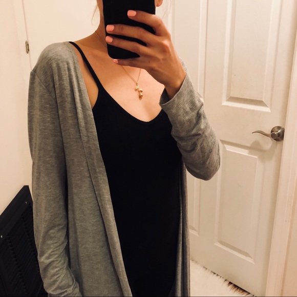 SOLD OUT Gray Maxi Cardigan - Picture 6 of 8